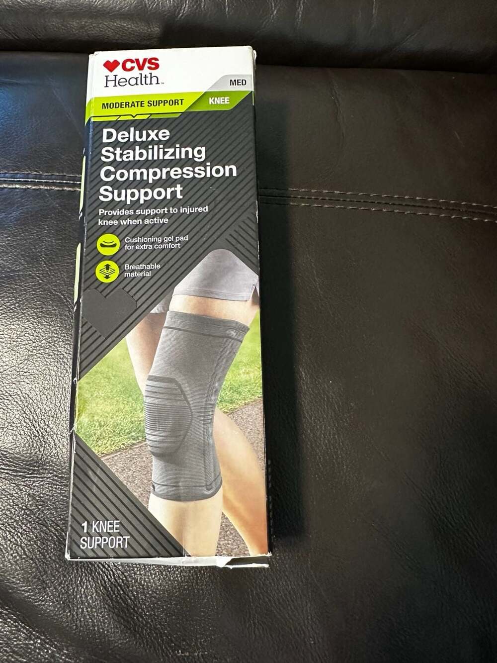 CVS health deluxe stabilizing compression knee support, size medium